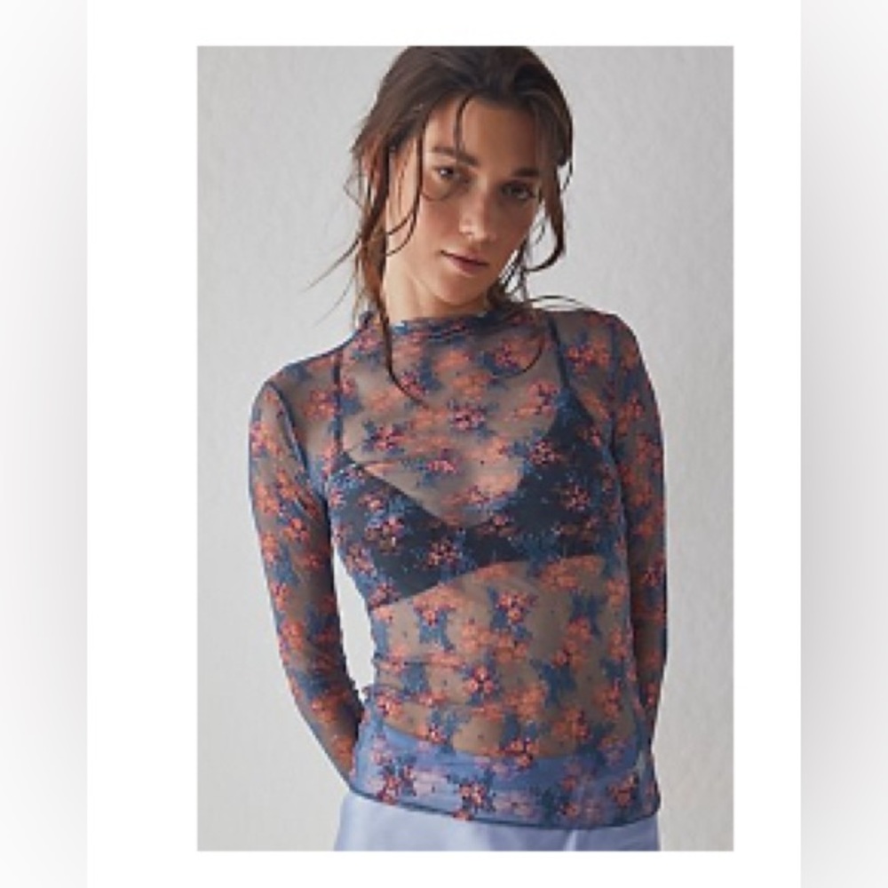 NWT Free People Lady Lux Mesh Layering Top in XS.